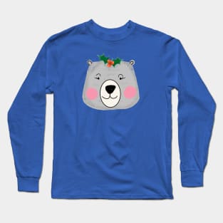 Cute Santa lady bear Long Sleeve T-Shirt